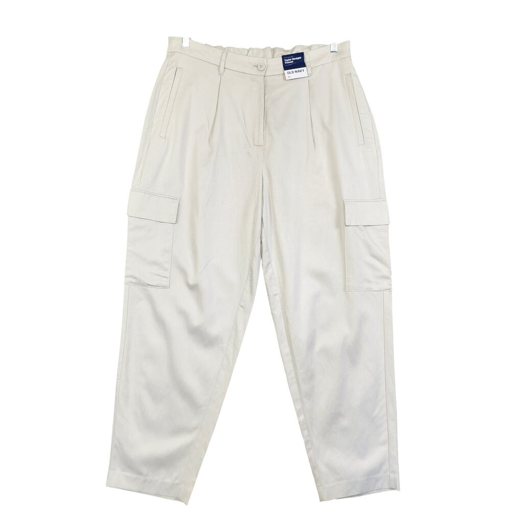 Old Navy Womens Extra High Waisted Taylor Cargo Trousers Size XL Silver Gray NWT - Picture 2 of 14